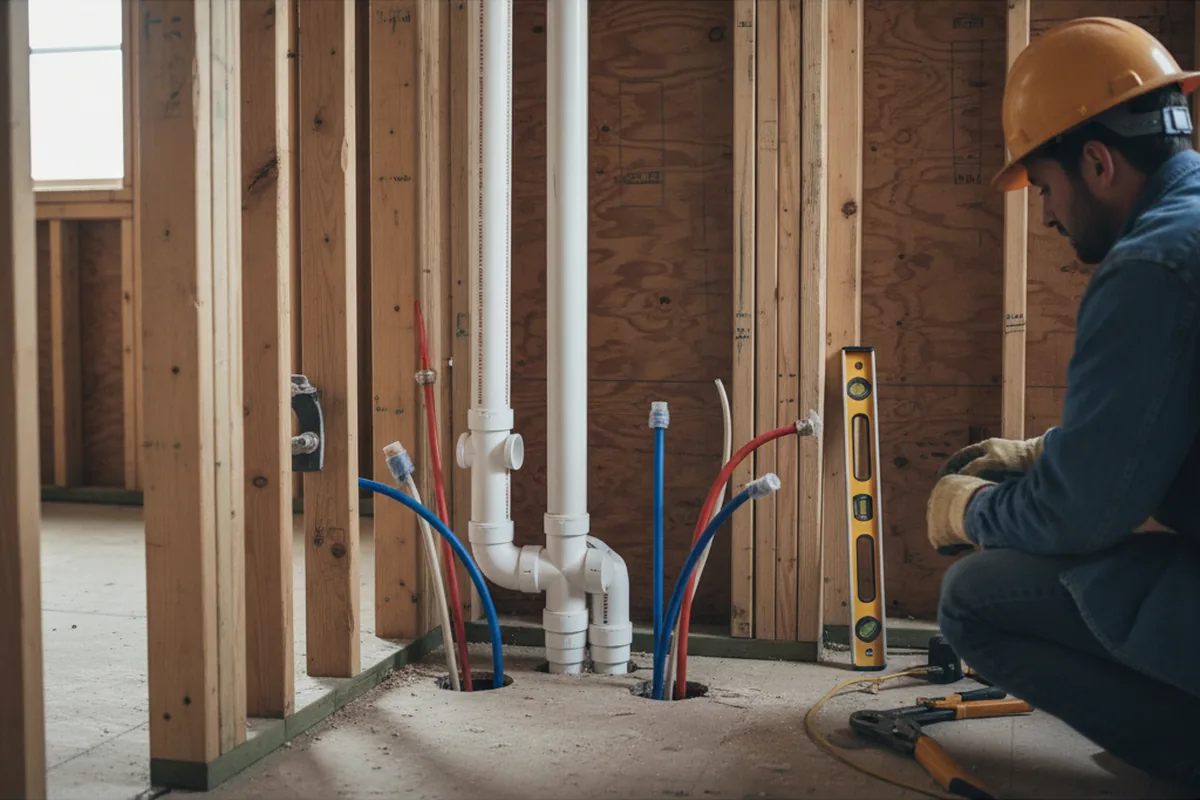 Drain and supply rough-in during Toilet Repair and Installation in Wittmann